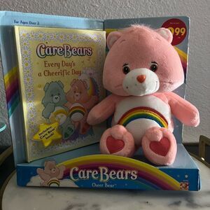 Vintage Care Bears ‘Cheer Bear’ Rainbow Pink Plush Book New